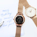 Handwriting Engraving Ladies Architect Blanc Watch With Rose Gold Mesh Strap