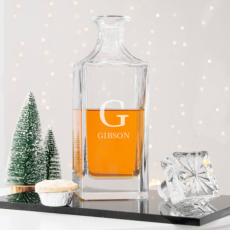 Personalised Timeless Monogram Square Decanter