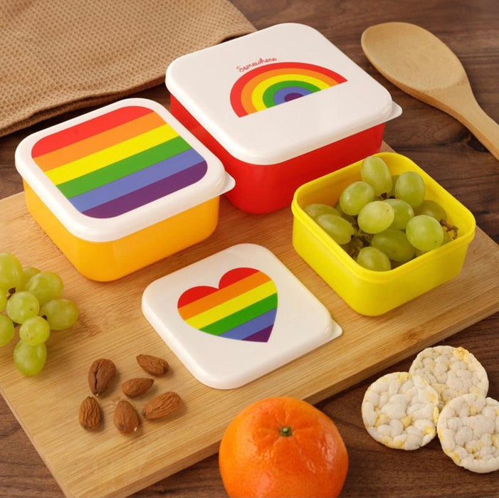 Rainbow Lunch Boxes Set of 3