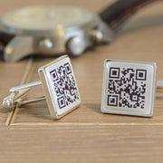 Secret Message QR Code Cufflinks