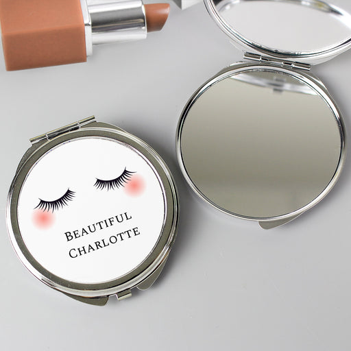 Personalised Eyelashes Compact Mirror