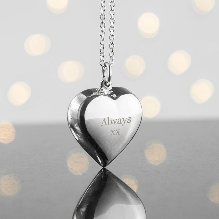 Personalised 925 Sterling Silver Heart Necklace