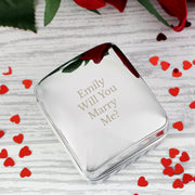 Personalised Chrome Ring Box