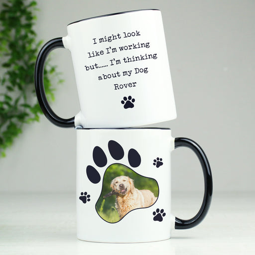 Personalised Pet Dog Cat Photo Black Handled Mug | Dog Cat Lover Gift