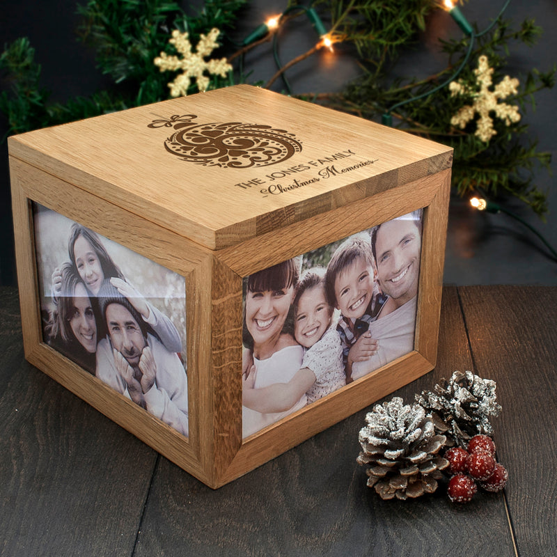 Personalised Family Christmas Memory Box - Bauble Design