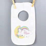 Personalised Unicorn Baby Bib - Myhappymoments.co.uk