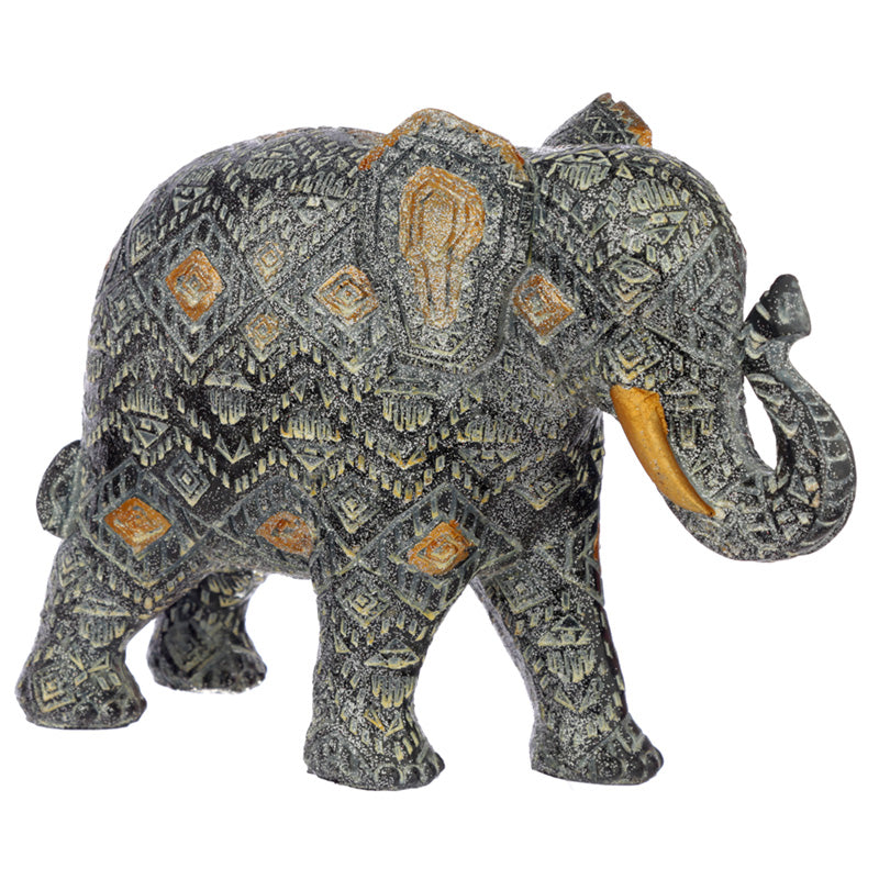 Thai Geometric Elephant Feng Shui Symbol Figurine