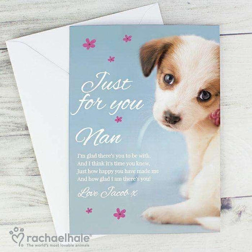 Personalised Rachael Hale 'Just for You' Puppy Card - Myhappymoments.co.uk
