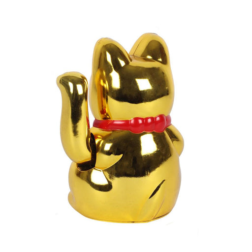 Maneki Neko Waving Cat Good Luck Bringer - Gold