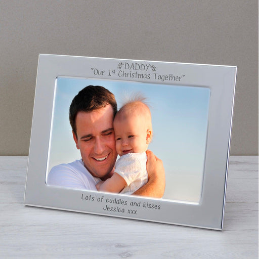 Personalised DADDY Our 1st Christmas Together Silver Photo Frame