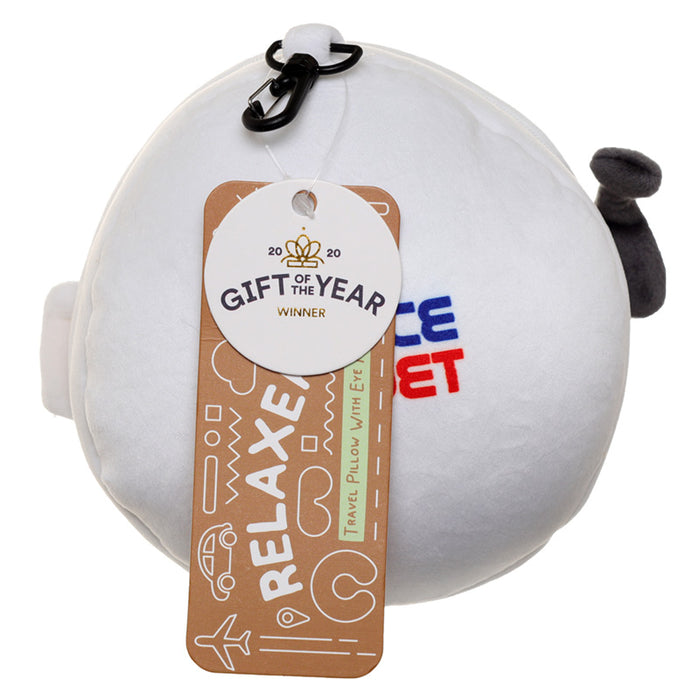 Relaxeazzz Space Cadet Round Plush Travel Pillow & Eye Mask