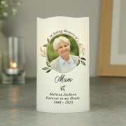 Personalised In Loving Memory Memorial Photo Upload LED Candle