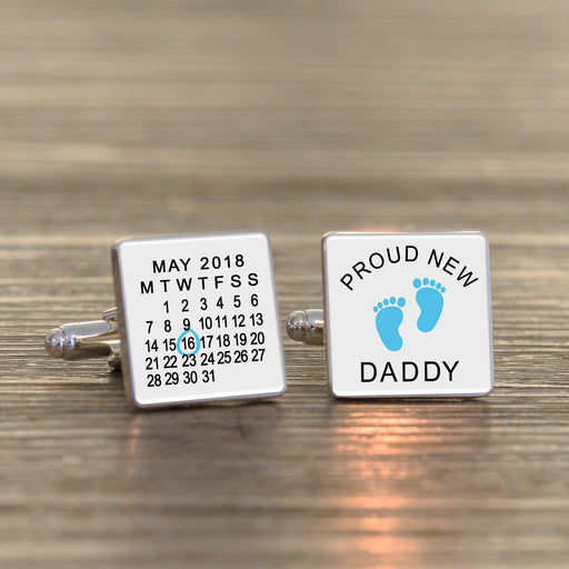 Personalised Proud New Daddy Cufflinks