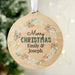 Personalised Wreath Round Wooden Christmas Decoration
