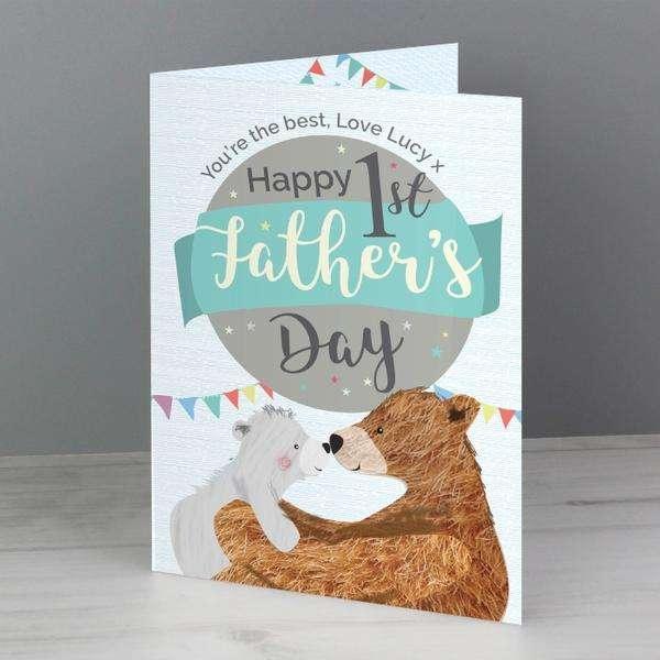 Personalised 1st Father's Day Daddy Bear Card - Myhappymoments.co.uk