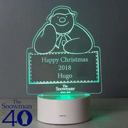Personalised The Snowman LED Colour Changing Decoration Night Light - Myhappymoments.co.uk