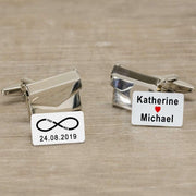 Personalised You And Me Infinity Envelope Cufflinks - Myhappymoments.co.uk