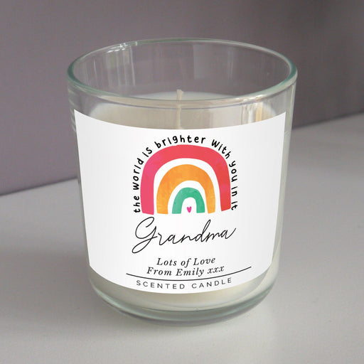 Personalised You Make The World Brighter Rainbow Scented Jar Candle