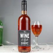 Personalised Wine O'Clock Rose Wine Bottle