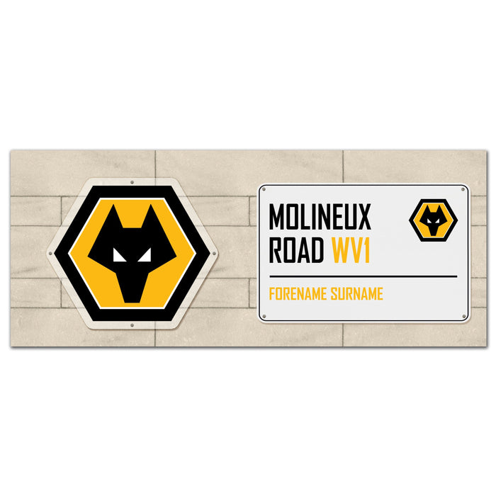 Personalised Wolves Street Sign Mug - Pukka Gifts