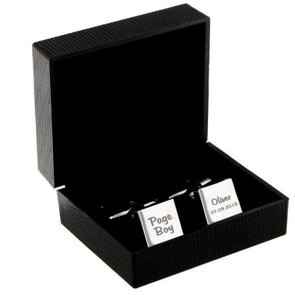Personalised Wedding Role Square Cufflinks - 2 line - Myhappymoments.co.uk