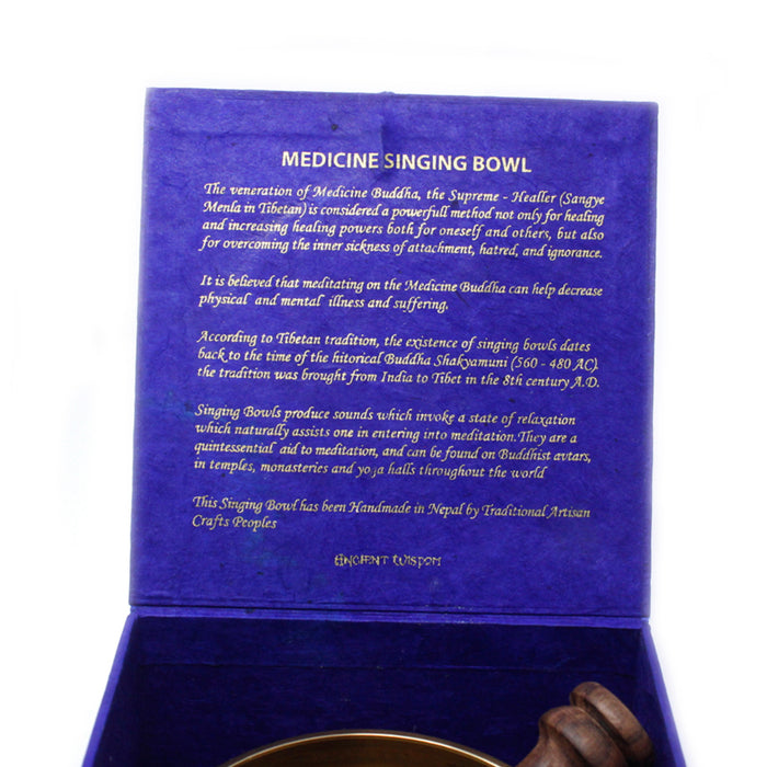 Medicine Buddha Singing Bowl Set 10cm (min 500gm)
