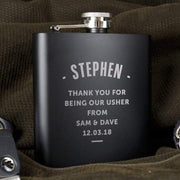 Personalised Any Message Black Hip Flask - Myhappymoments.co.uk