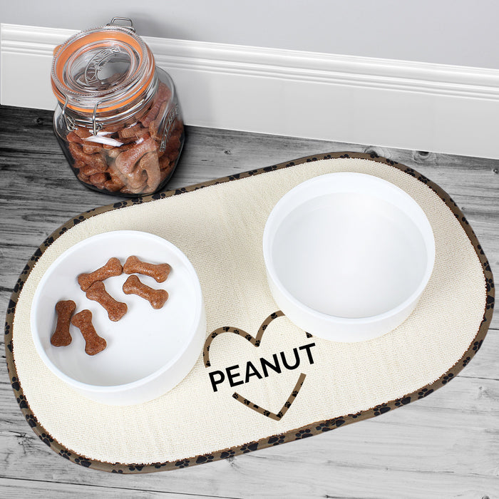Personalised Love Heat Pet Bowl Placemat