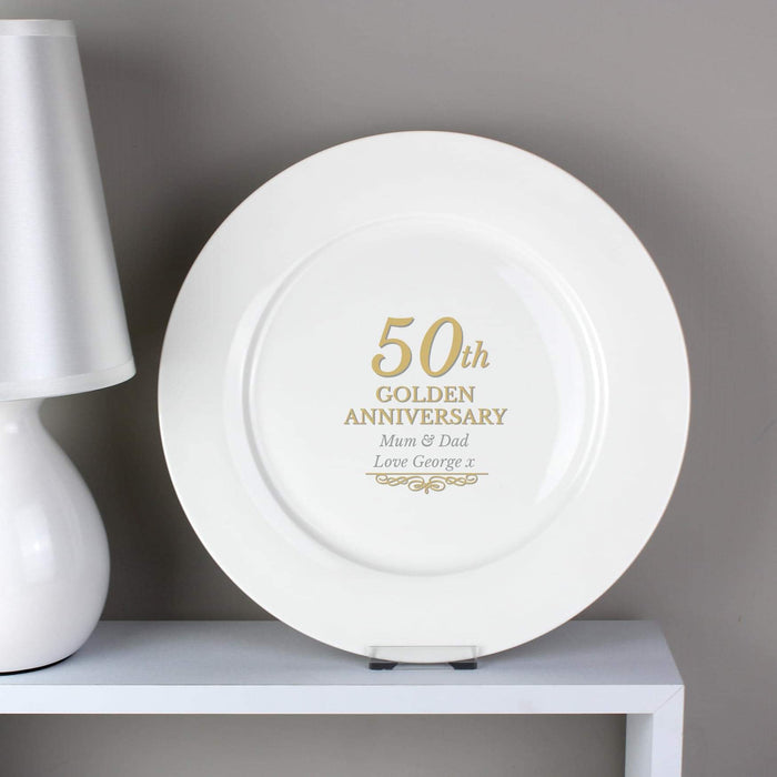 Personalised 50th Golden Anniversary Plate