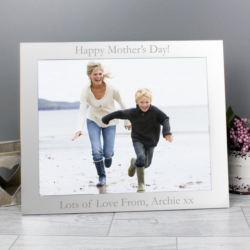 Personalised 10 x 8 Silver Landscape Photo Frame - Mothers Day Gift 