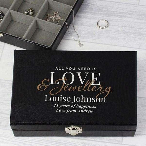 Personalised All You Need Is Love & Jewellery Organiser Box - Myhappymoments.co.uk