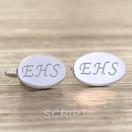 Personalised Initials Oval Cufflinks - Myhappymoments.co.uk