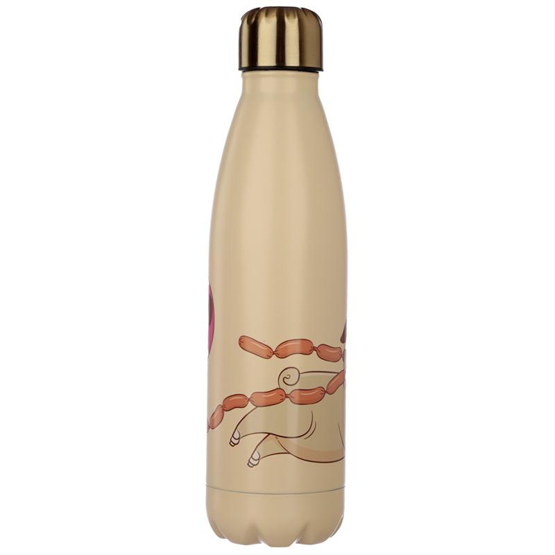 Pug Reusable Stainless Steel Hot & Cold Drinks Bottle 500ml