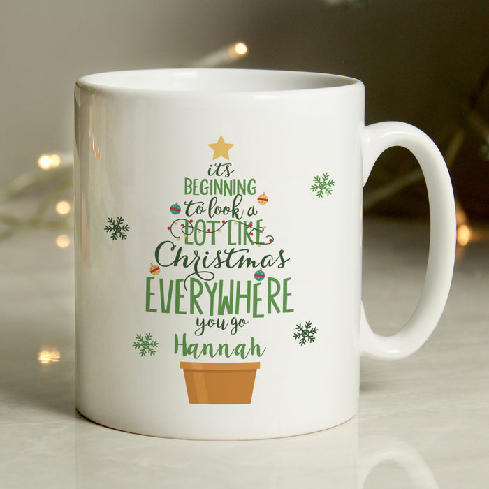 Personalised Its Beginning To Look A Lot Like Christmas Mug