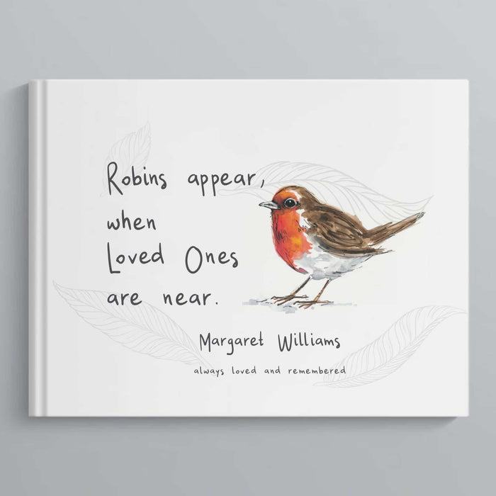 Personalised Robin Book of Condolence