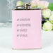 Personalised Hashtag Pink Hip Flask