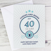 Personalised Cheers and Beers Birthday Age Card from Pukkagifts.uk