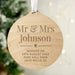 Personalised Free Text Heart Round Wooden Christmas Decoration