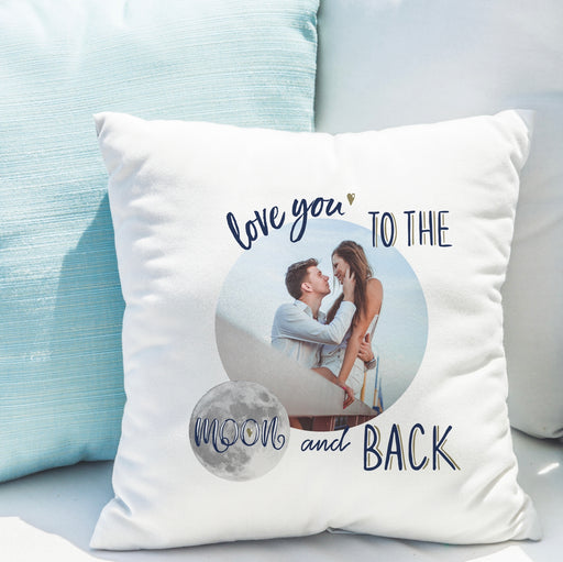 Personalised Love You To The Moon & Back Photo Upload Cushion