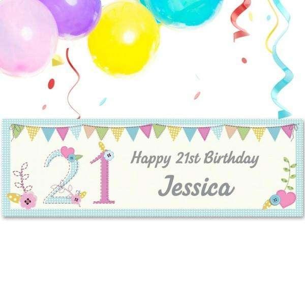 Personalised Birthday Age Female Banner - Myhappymoments.co.uk