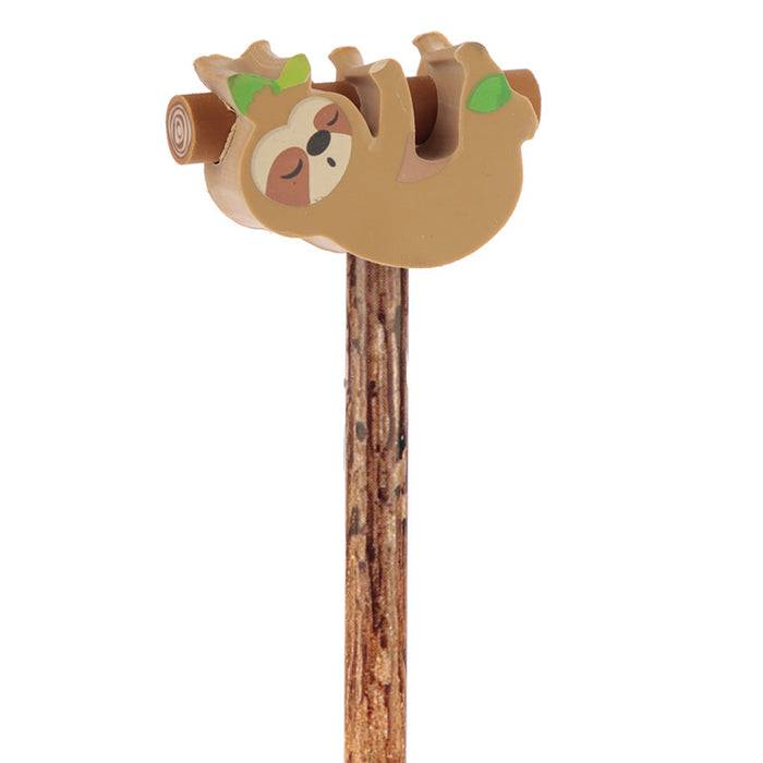 Sleepy Sloth on Branch Pencil with Eraser Top - Myhappymoments.co.uk