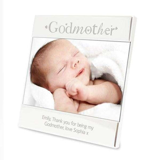 Personalised Silver Godmother Square 6x4 Photo Frame - Myhappymoments.co.uk