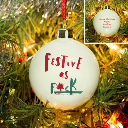Personalised Festive As Fuck Christmas Bauble