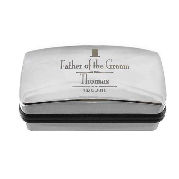 Personalised Decorative Wedding father of the Groom Cufflink Box - Myhappymoments.co.uk