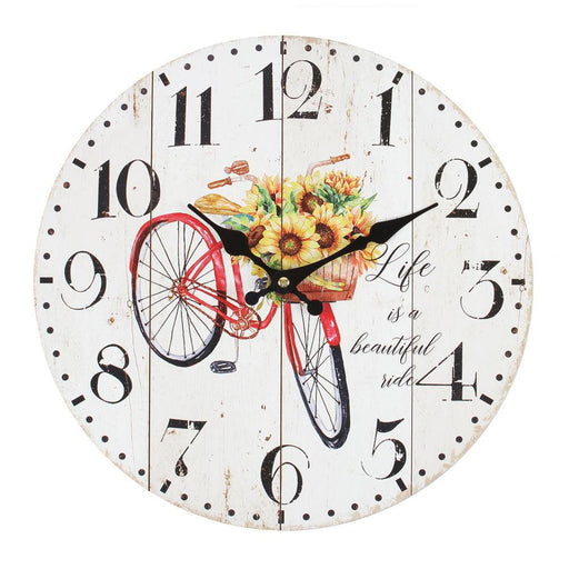 34cm Shabby Chic Red Bicycle Clock