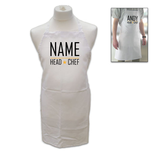 Personalised White Adult Apron - Name, Head Chef Image 2