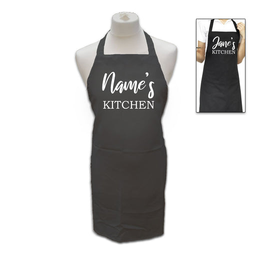 Personalised Black Apron with Name's Kitchen Image 2