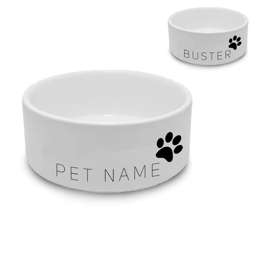 Personalised Dog Bowl with Name and Paw Print Image 2