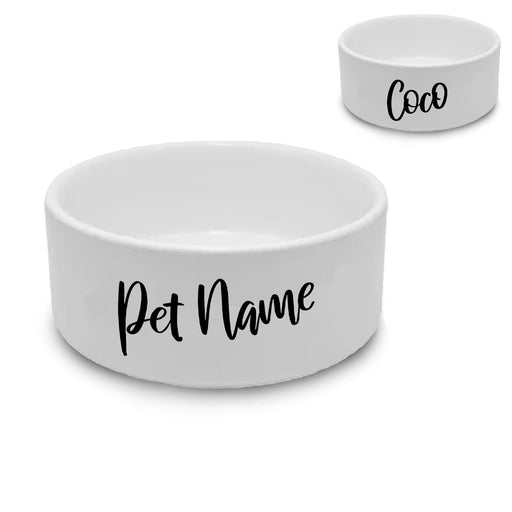 Personalised Small Pet Bowl with Slanted Name Image 2