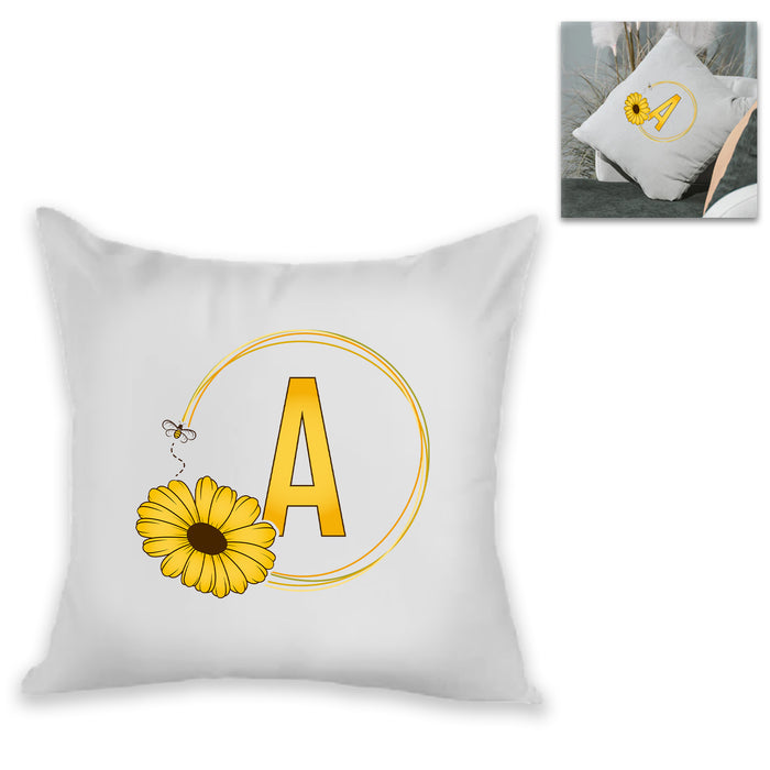 Personalised Cushion - Flower and Bee Design Image 1